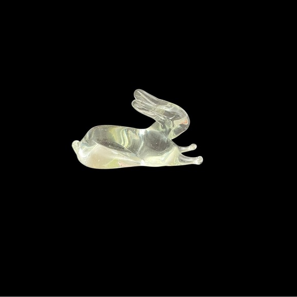 Vintage Pilgrim Clear Glass Rabbit Figurine, Laying Down Bunny - Picture 5 of 12